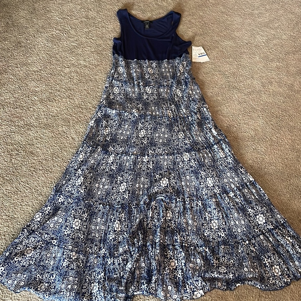 Karen Kane Santorini Topanga Tiered Sleeveless Floral Maxi Dress